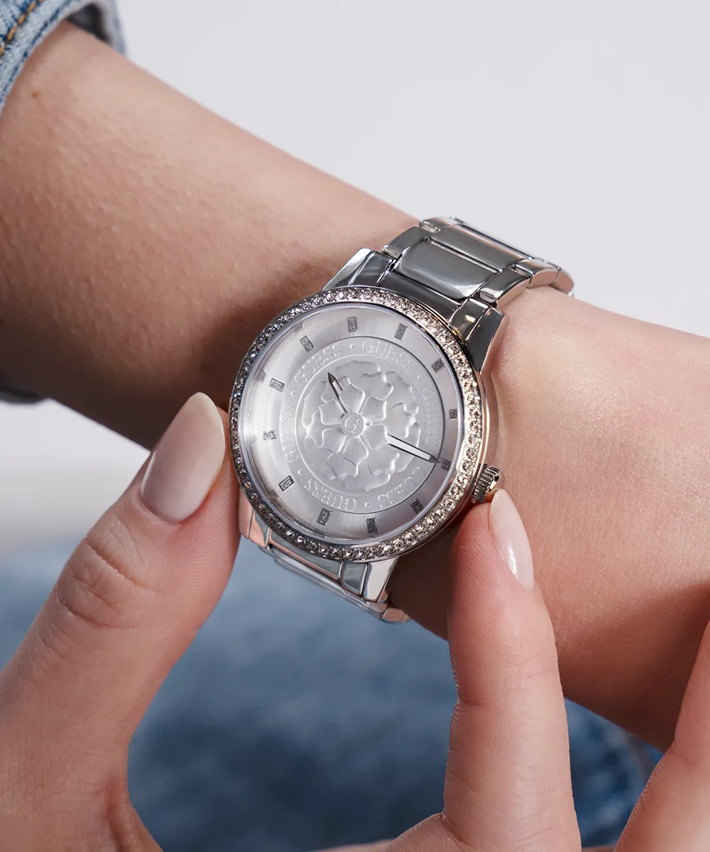 GUESS Ladies Silver Tone Analog Watch