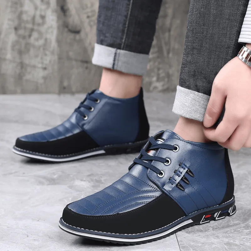 kkboxly kkboxly Men's Soft Sole Lace-Up Business Casual Ankle Boots in Classic Style
